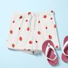 GOTS Katoenjersey Aquarel aardbeien Digitaal printen – ivoor,  thumbnail number 6