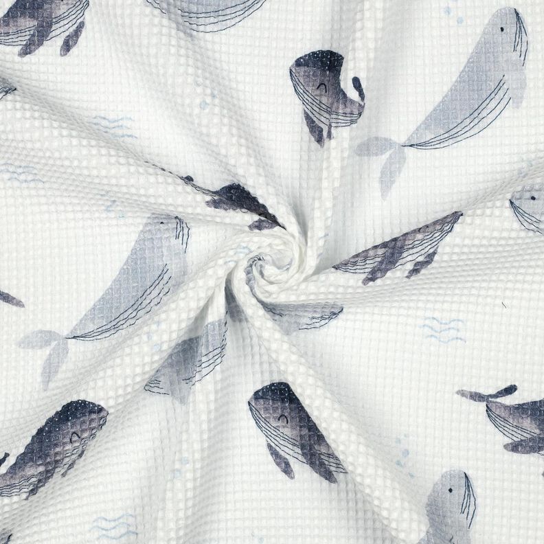 Wafelpiqué Wale Digitaal printen | Poppy Fabrics – ivoor/blauwgrijs, image number 3
