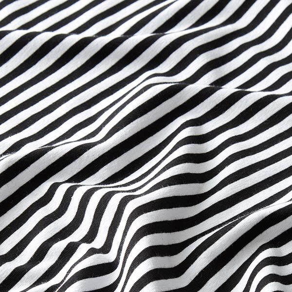 Katoenjersey smalle strepen – zwart/wit,  image number 2
