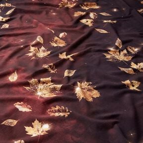 French Terry Gouden herfst | Glitzerpüppi – roodbruin/goud, 