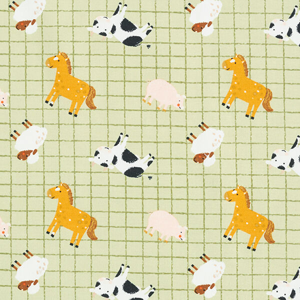 Katoenjersey boerderijdieren – pastelgroen, image number 1