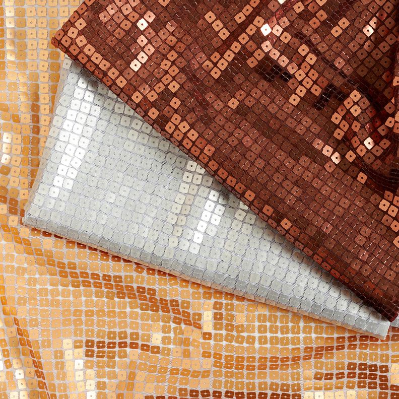 Paillettenstof vierkanten – goud metallic,  image number 5