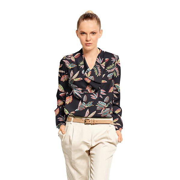Jersey Decoratief bladpatroon – zwart, image number 6