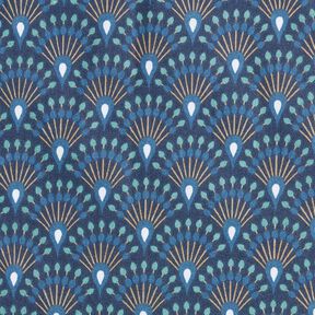 Gecoate katoen Vakken pauw-look – blauw, 
