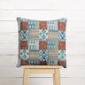 Katoenen stof Cretonne bloemen patchwork – blauw,  thumbnail number 7