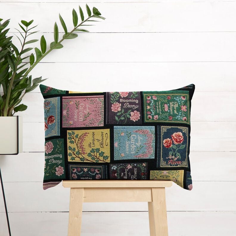 Decostof Gobelin Boekomslag – zwart/merlot,  image number 5