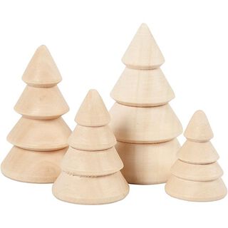 Kerstbomen van hout [4 stuks], 