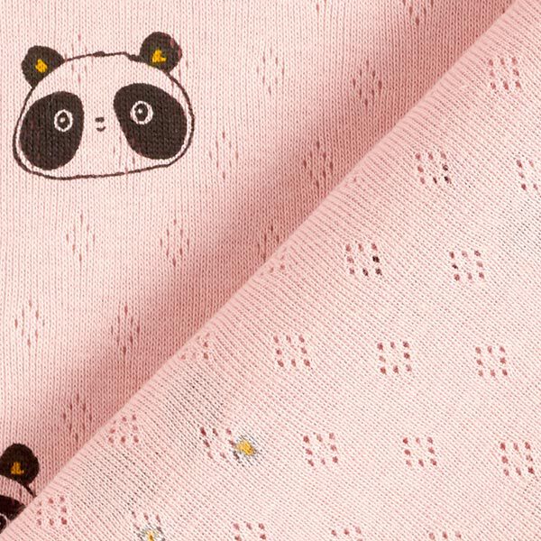 Fijngebreide jersey met gaatjesmotief Panda's | by Poppy – roze, image number 4