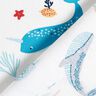 Katoenen stof Cretonne Onderwaterdieren – wit/aquablauw,  thumbnail number 4