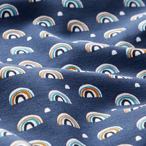 Katoenjersey kleine regenbogen – indigo, 