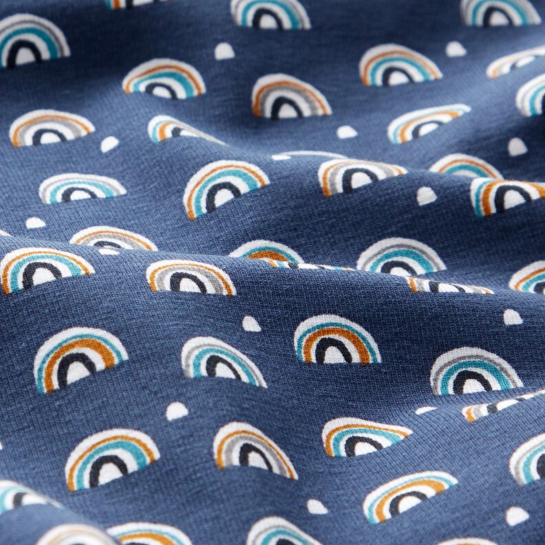 Katoenjersey kleine regenbogen – indigo, image number 2