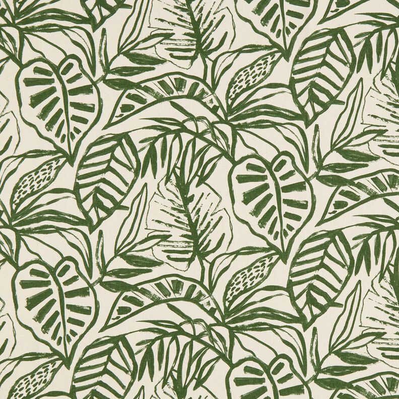 Decostof Half panama geschilderde Monstera – creme/pijn,  image number 1