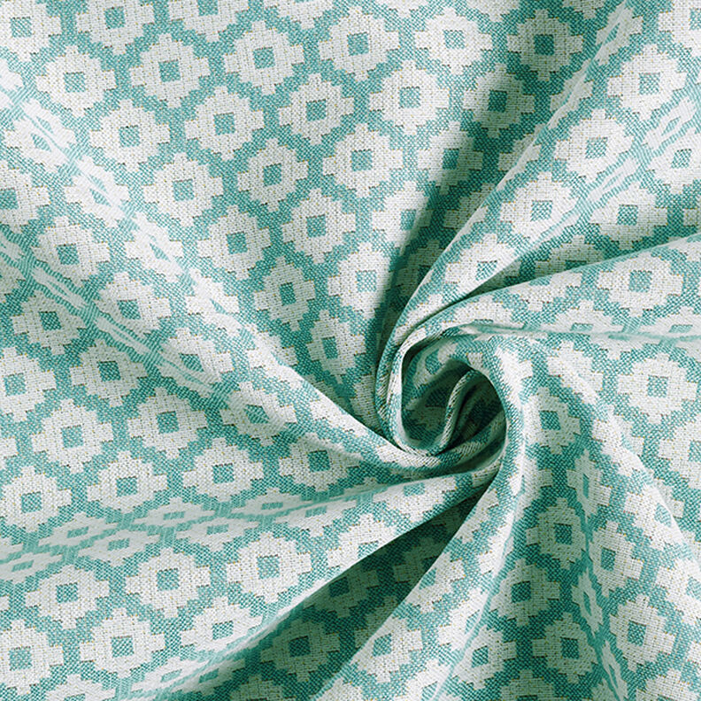 Outdoorstof jacquard Ruiten – mint,  image number 3