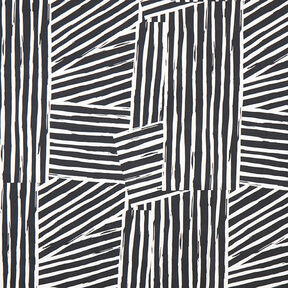 Decostof Half panama abstracte vormen – ivoor/zwart, 