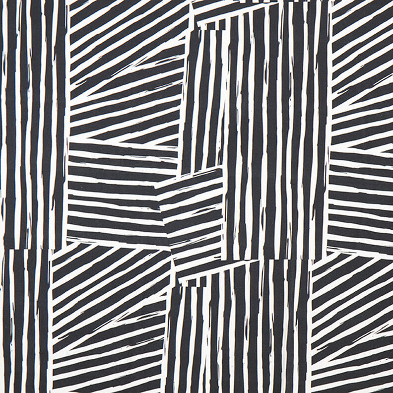Decostof Half panama abstracte vormen – ivoor/zwart,  image number 1
