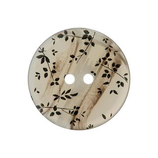 Polyester knoop 2-gats Bladeren – ecru, 