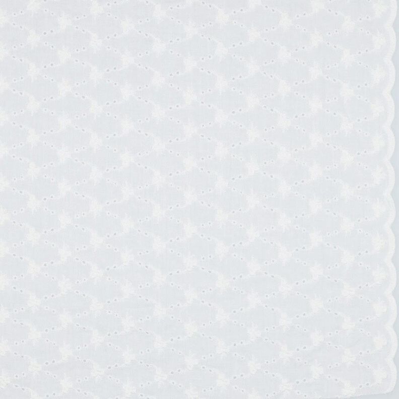 Katoenen stof Los borduursel Bloemen diamanten| Poppy Fabrics – wit,  image number 1