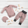 Katoenjersey Harten en strepen – licht oudroze,  thumbnail number 7