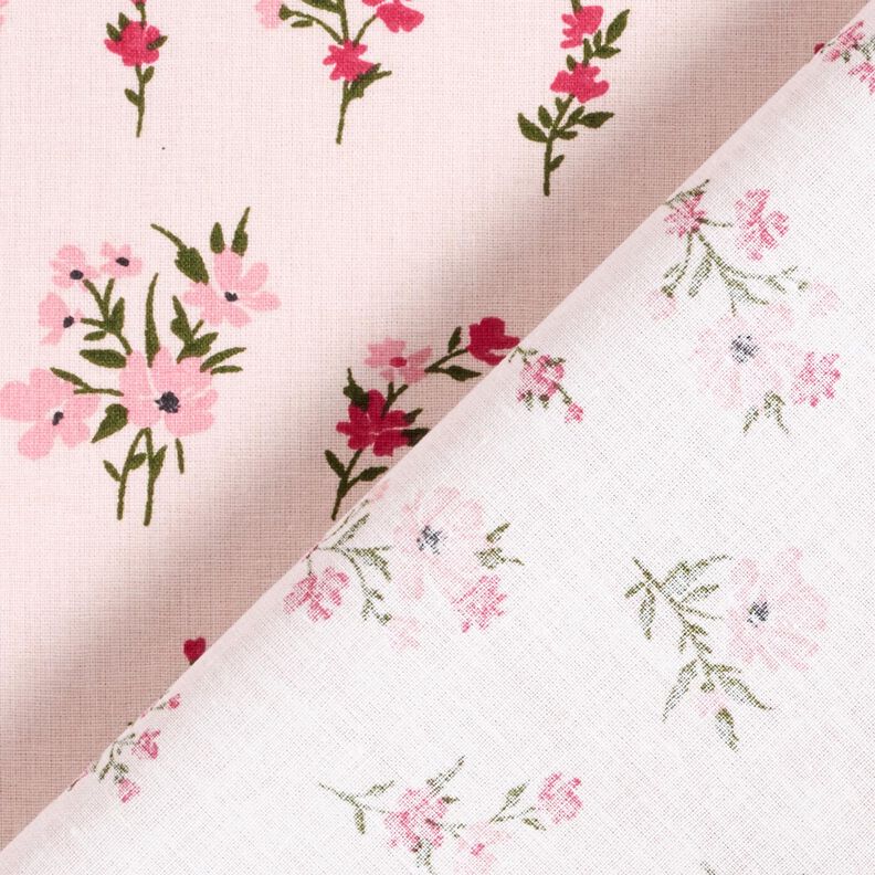 Katoenen stof Cretonne Mini-bloemen – roos/intens roze,  image number 4