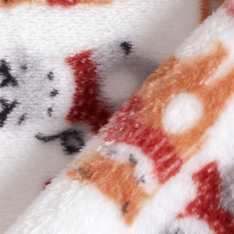 Gezellige fleece Winterdieren – wit/karmijnrood, image number 5