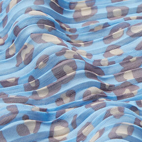 Plissé luipaardpatroon – lichtblauw | Stofrestant 100cm, 