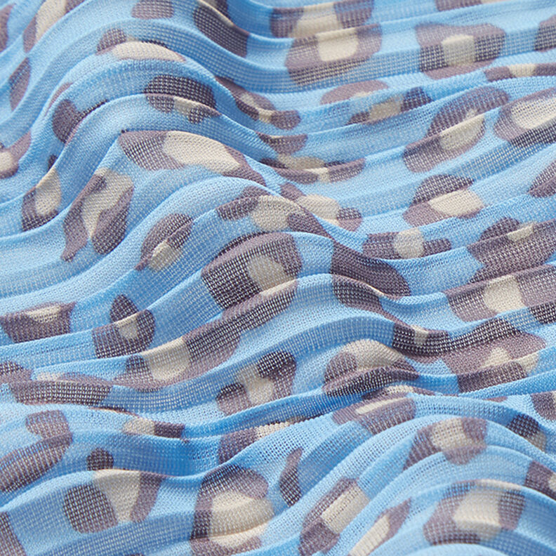 Plissé luipaardpatroon – lichtblauw,  image number 2