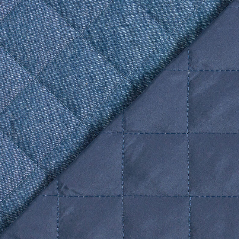 Doorgestikte stof chambray effen – jeansblauw,  image number 6
