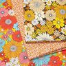 Katoenen stof Cretonne grote retrobloemen – zwart/zonnegeel,  thumbnail number 5