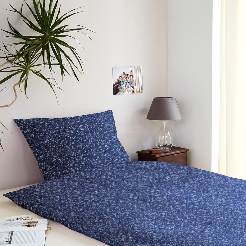 Katoenen stof Cretonne Stippen – indigo,  image number 7