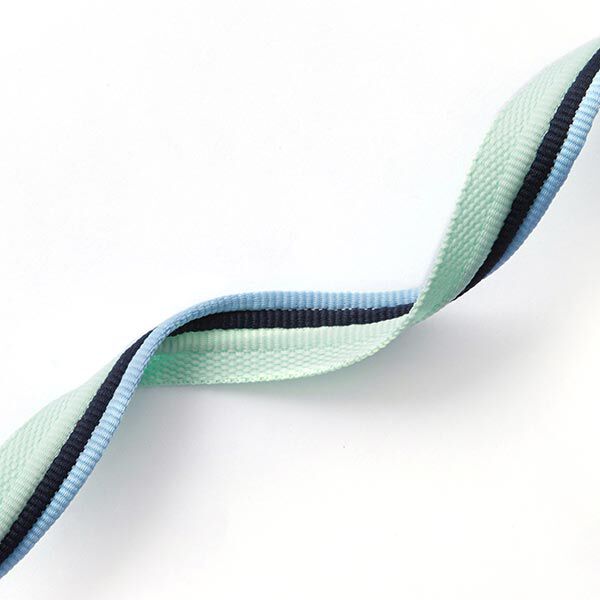 Paspelband trio [ 15 mm ] – lichtblauw/mint,  image number 1