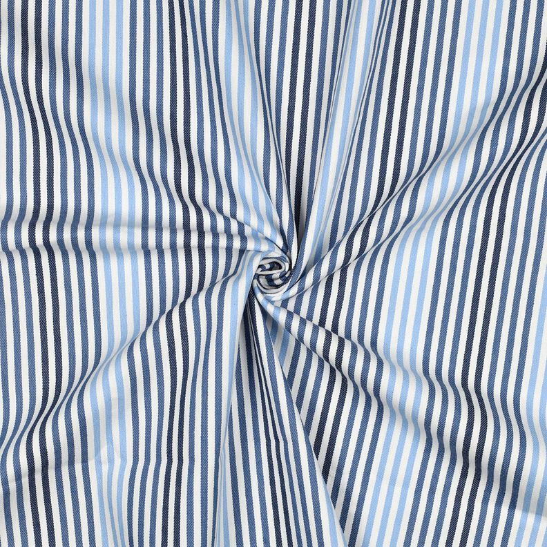 Denim Katoenmix Strepen| Poppy Fabrics – jeansblauw/ecru,  image number 3