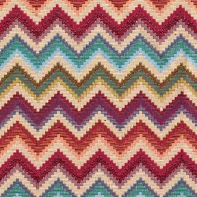 Decostof Gobelin Chevron – lichtbeige/karmijnrood, 