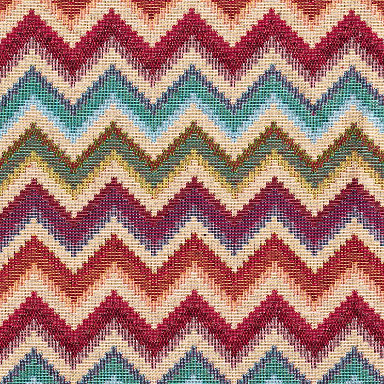Decostof Gobelin Chevron – lichtbeige/karmijnrood,  image number 1