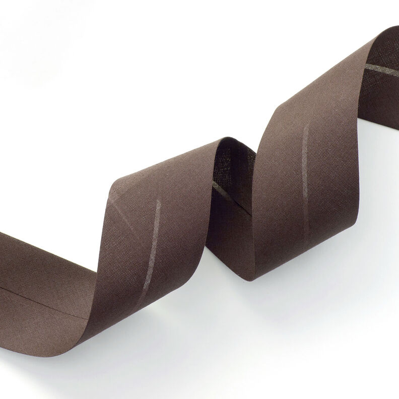 Biasband Polycotton [50 mm] – donkerbruin,  image number 1