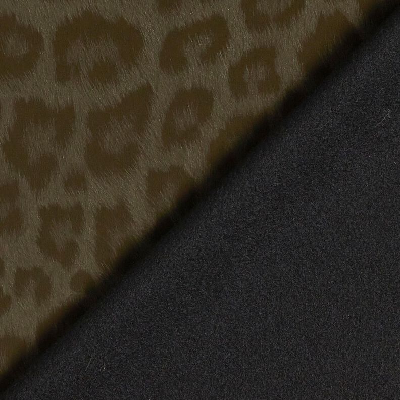 Gecoate broekstof met geborstelde luipaardprint – kaki, image number 4