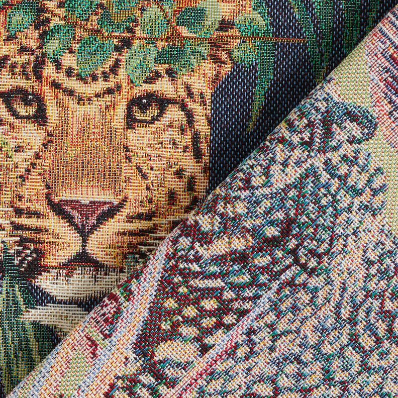 Decostof Gobelin Luipaarden in de jungle – blauw/groen, image number 5