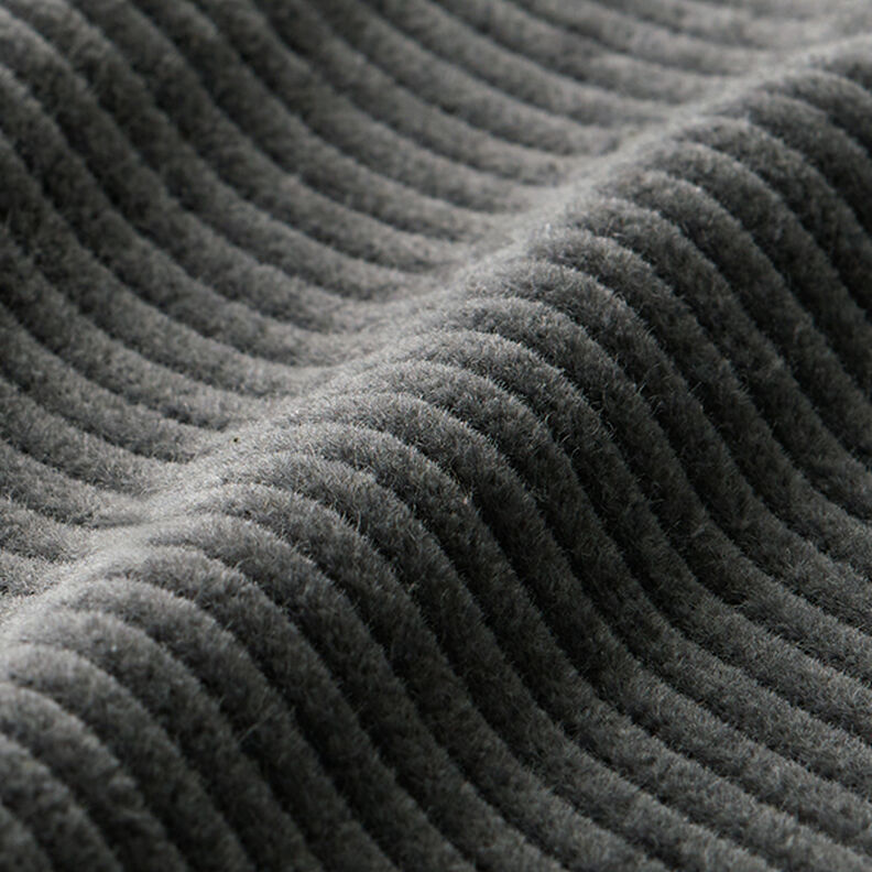 Brede rib voorgewassen Effen – donkergrijs,  image number 2