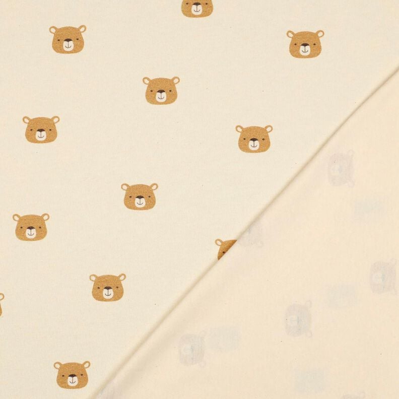 GOTS Katoenjersey Beren | Poppy Fabrics – ecru/lichtbruin,  image number 4