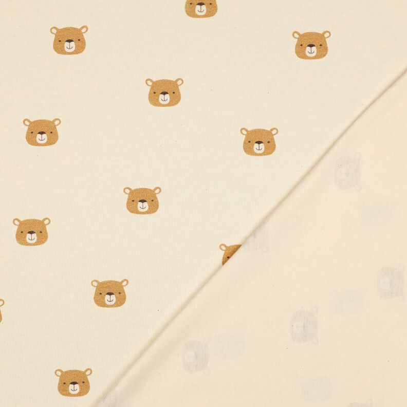 GOTS Katoenjersey Beren | Poppy Fabrics – ecru/lichtbruin, image number 4