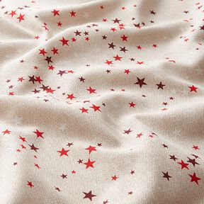 Decostof Half panama feestelijke sterren – beige/donkerrood, 