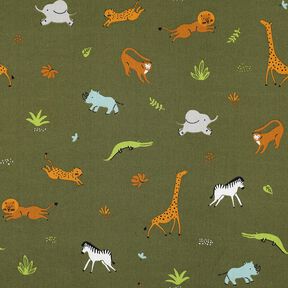 GOTS Katoenpopeline Steppedier | Poppy Fabrics – donkerolijf, 