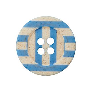 Gestreepte knoop 4-gats  – blauw/perzik, 