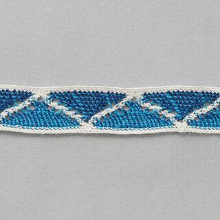 Katoenen band Ibiza [ 22 mm ] – ecru/marineblauw, 