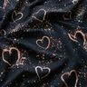 Katoenjersey Goudgespikkelde harten | Glitzerpüppi – zwart blauw/donker oudroze,  thumbnail number 2