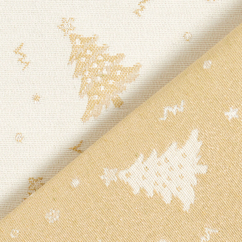 Decostof Jacquard Lurex Dennenboom – lichtbeige/goud, image number 4