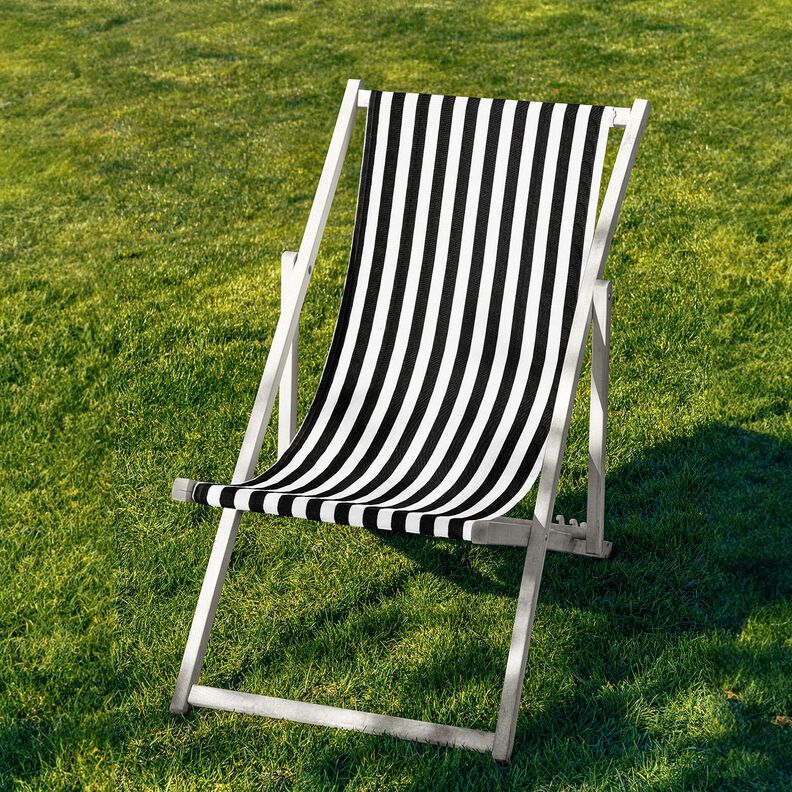 Outdoor Ligstoel stof Lengtestrepen 44 cm – zwart,  image number 4