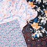Badpakstof grote hibiscusbloemen – zwart blauw/perzik,  thumbnail number 5