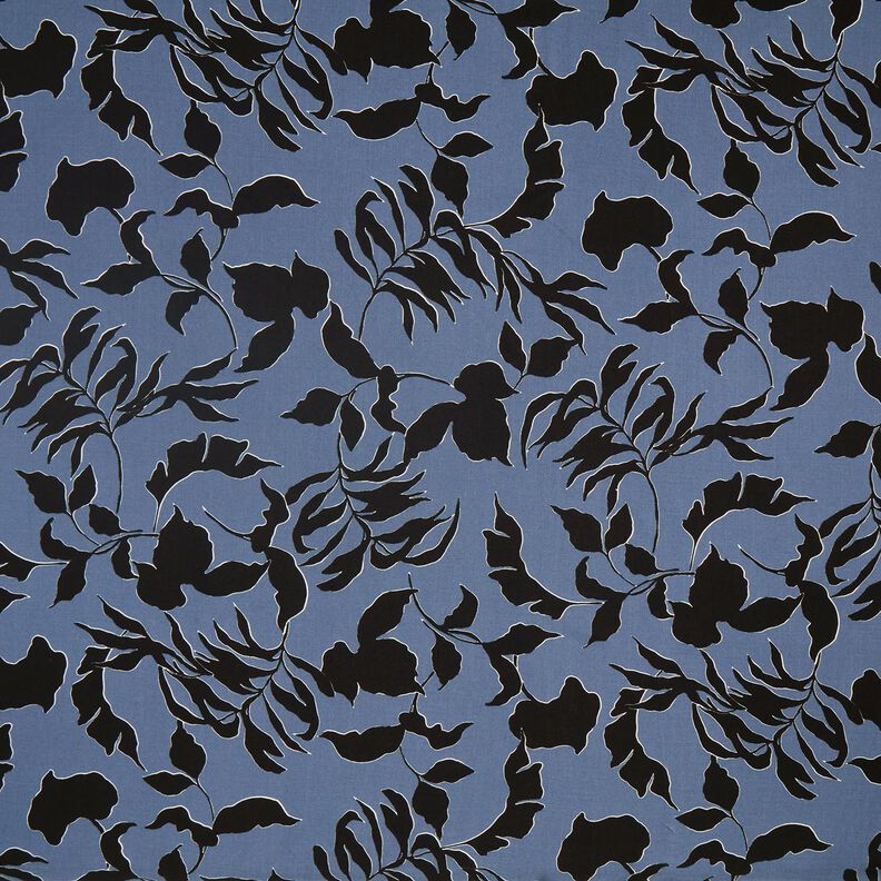 Viscosestof weelderige bladeren  – blauwgrijs/zwart,  image number 1