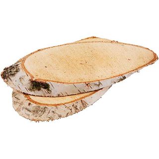 Houten schijven met schors, ca. 15x9cm [7 stuks], 