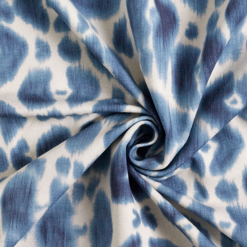 GOTS French Terry Batik luipaardpatroon | TCC x LOOKS by Wolfgang Joop – stralend blauw/creme,  image number 5